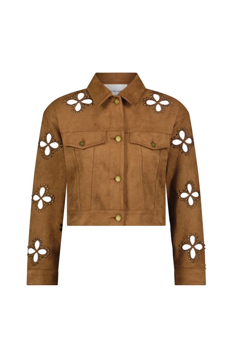 The Noli Shop Kaia Suede Jacket, Alternate, color, Cognac
