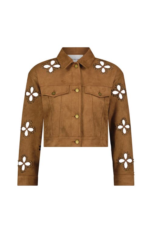 The Noli Shop Kaia Suede Jacket In Brown
