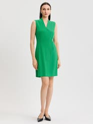 Misook Mixed Media Faux Wrap Dress