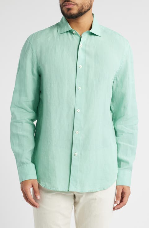 Axel Shaped Fit Linen Button-Up Shirt