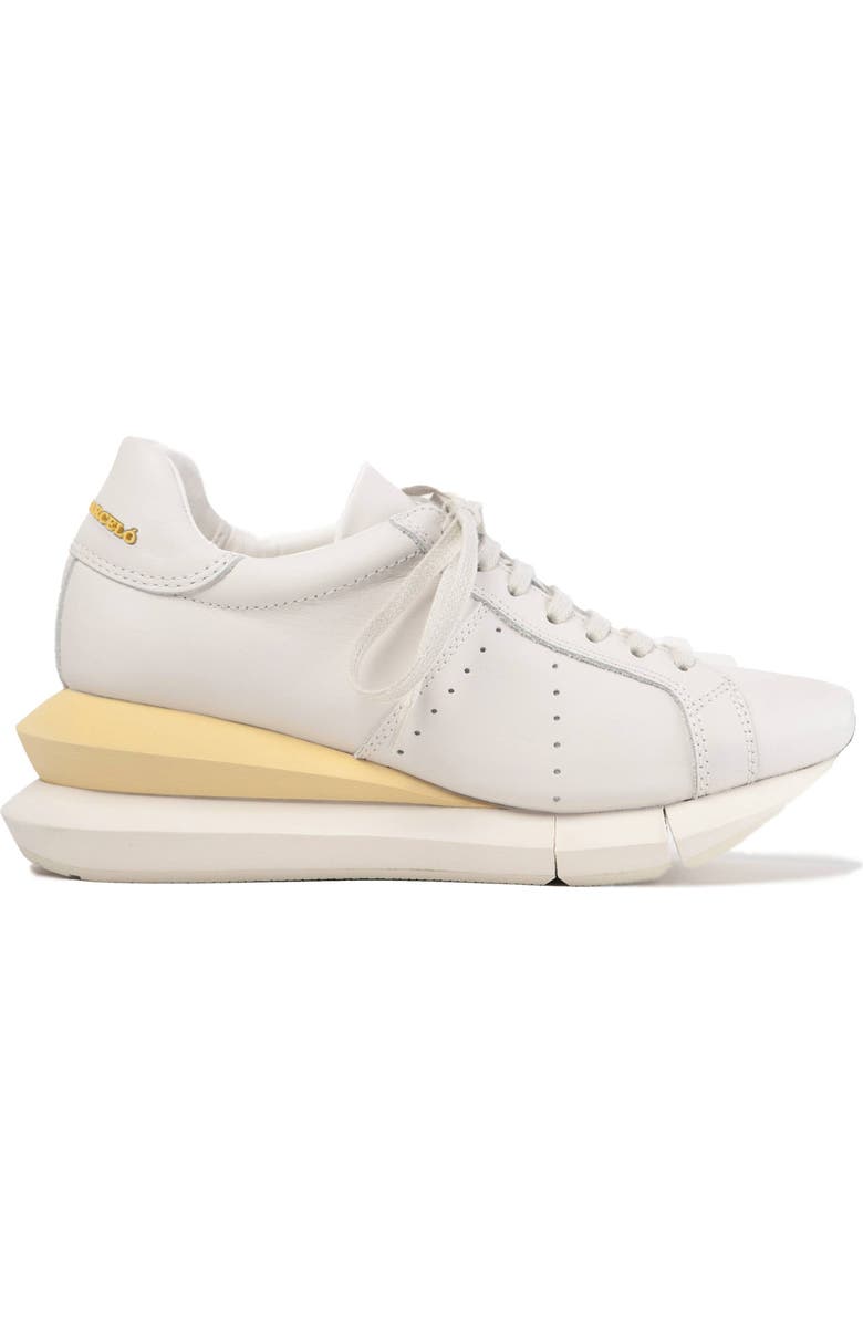Paloma Barcelo Alenzon Wedge Sneaker, Main, color, White/ Gesso-S.yellow