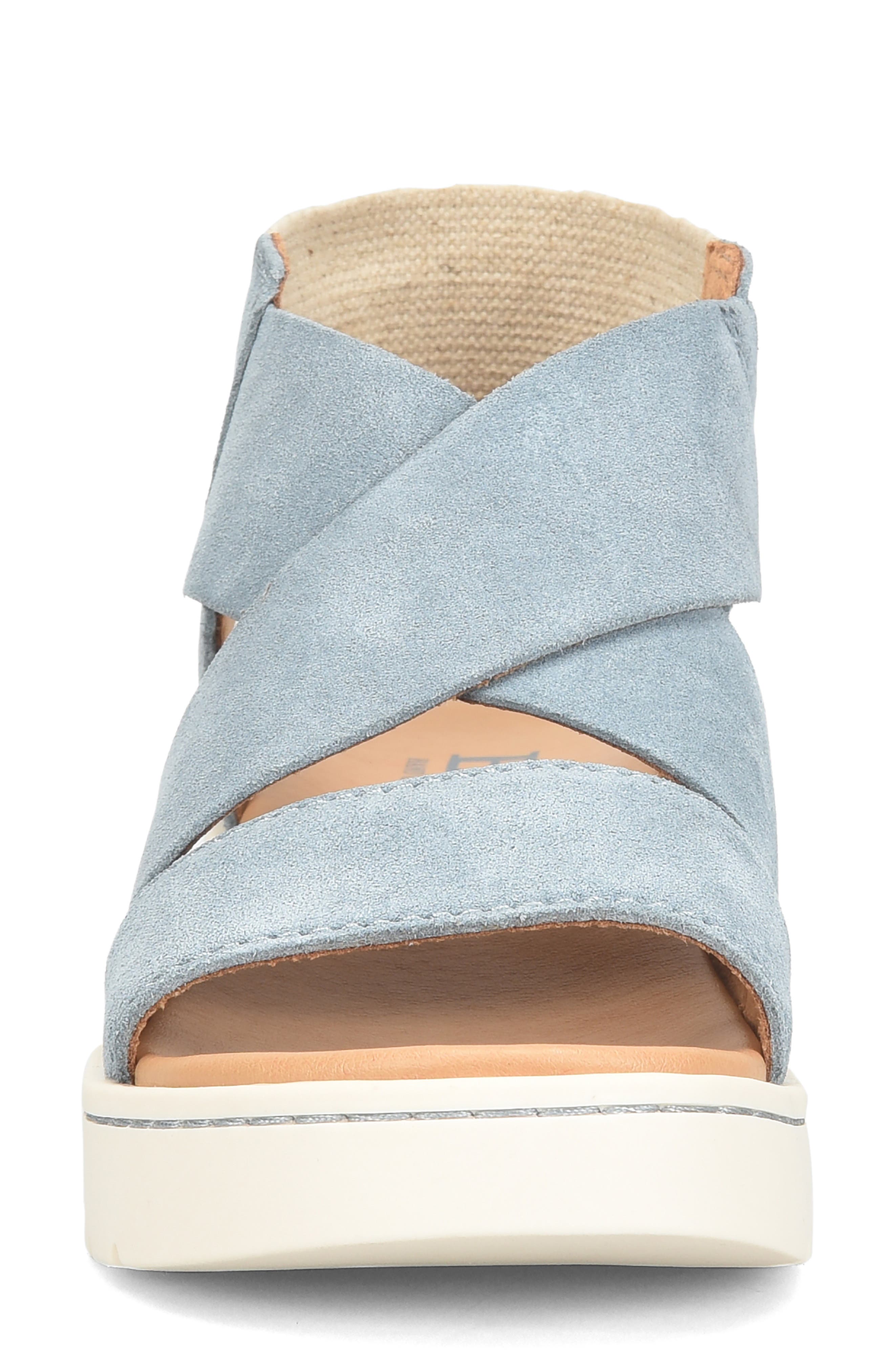 Børn Kirby Wedge Sandal, Alternate, color, Light Blue Suede
