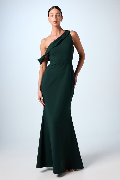 Coast Scuba Crepe Black Tie Dress In Green