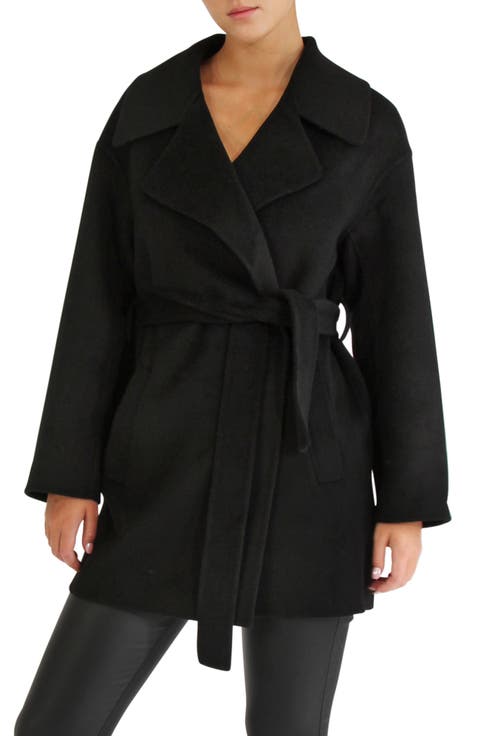 Eternal Flame Tie Waist Wool Blend Coat