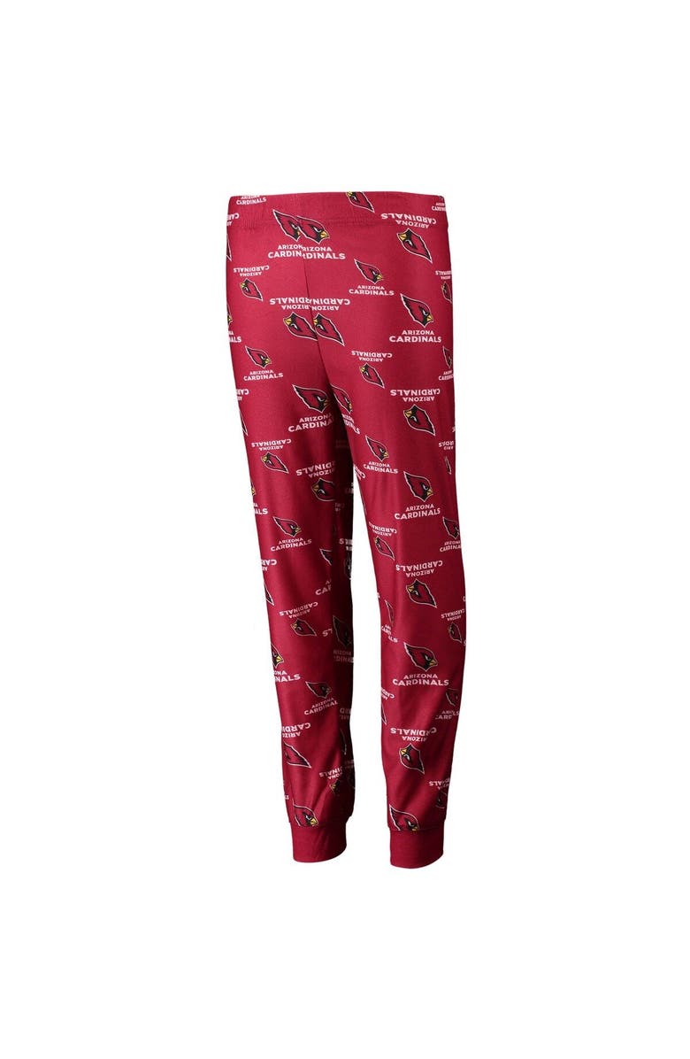 Outerstuff Youth Cardinal Arizona Cardinals All Over Print Long Sleeve T-Shirt & Pants Sleep Set, Alternate, color, 