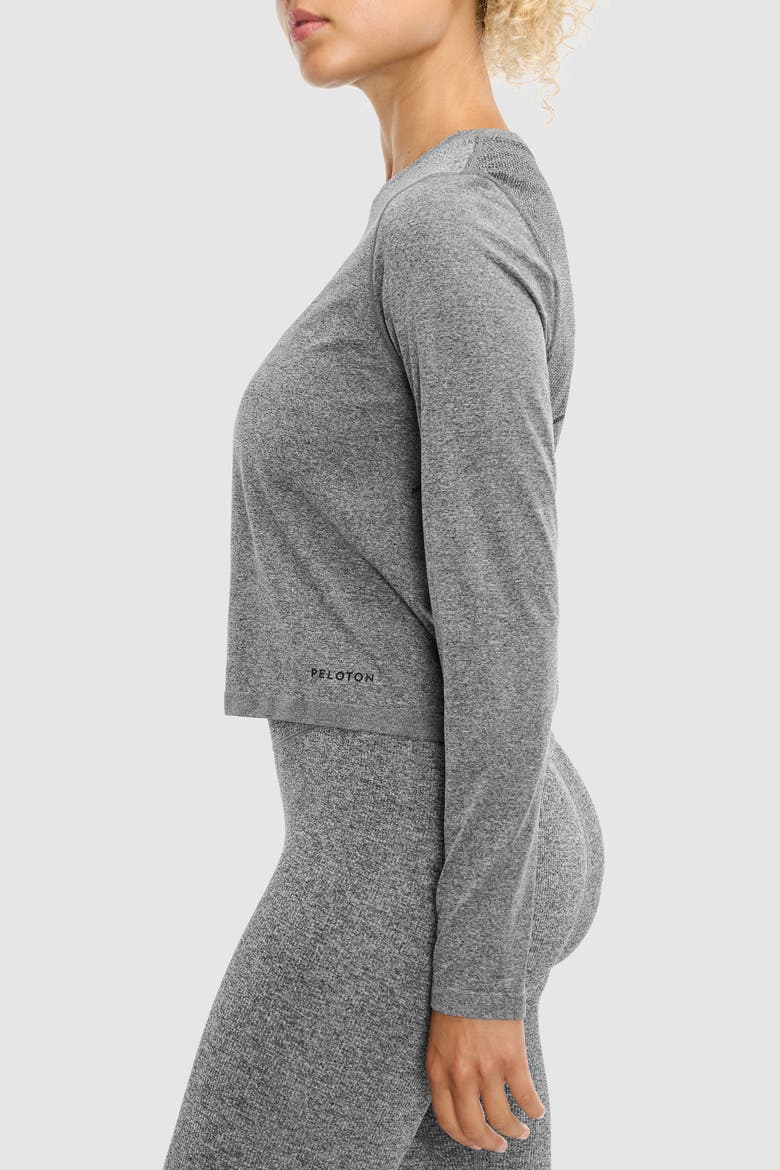 Seamless Melange Long Sleeve, Alternate, color, Black