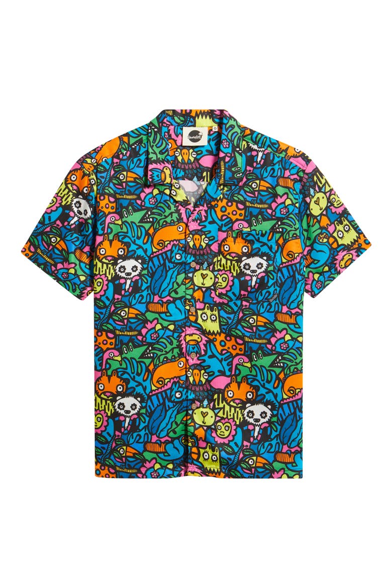 Munday Jungle Print Camp Shirt, Alternate, color, MULTI