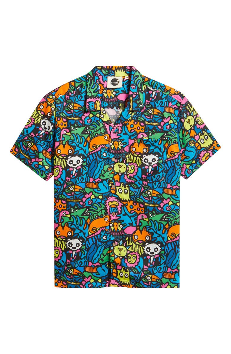 Boardies Munday Jungle Print Camp Shirt, Main, color, Multi