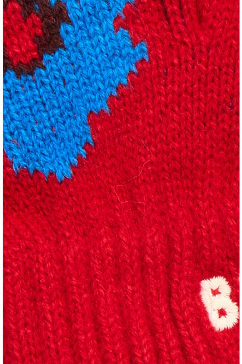 Blossom Knit Mittens, Alternate, color, RED