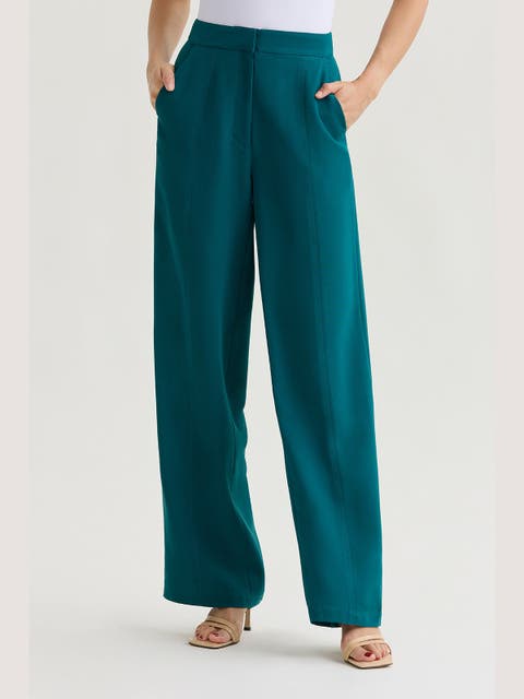 Naomi Wide Leg Crepe de Chine Pant