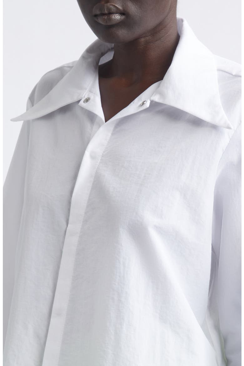 Nylon Blend Snap-Up Shirt, Alternate, color, WHITE NYLON