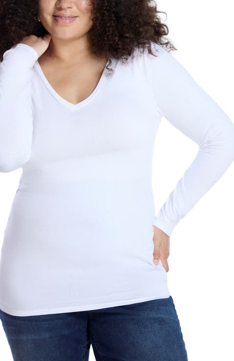 V-Neck Side-Ruched Maternity Long Sleeve Tee