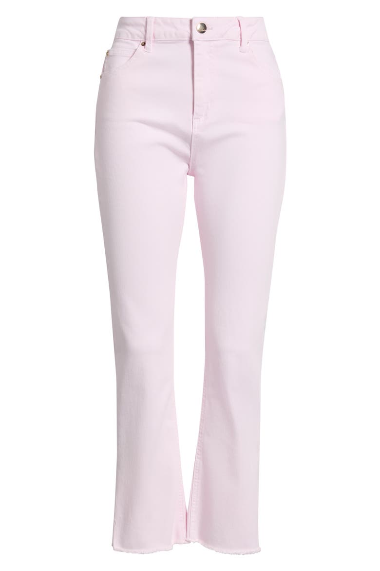 Raw Hem Flare Leg Jeans, Alternate, color, CHERRY BLOSSOM