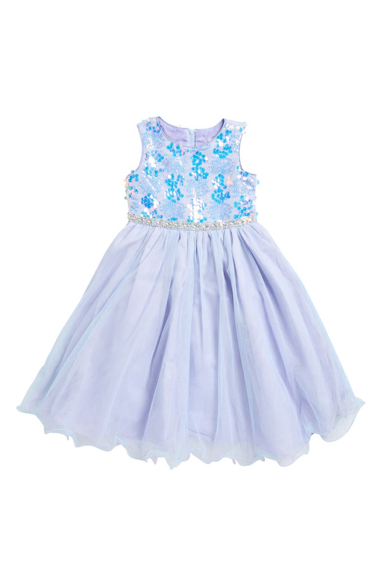 Rare Editions Kids' Sequin Mesh Maxi Dress, Main, color, 