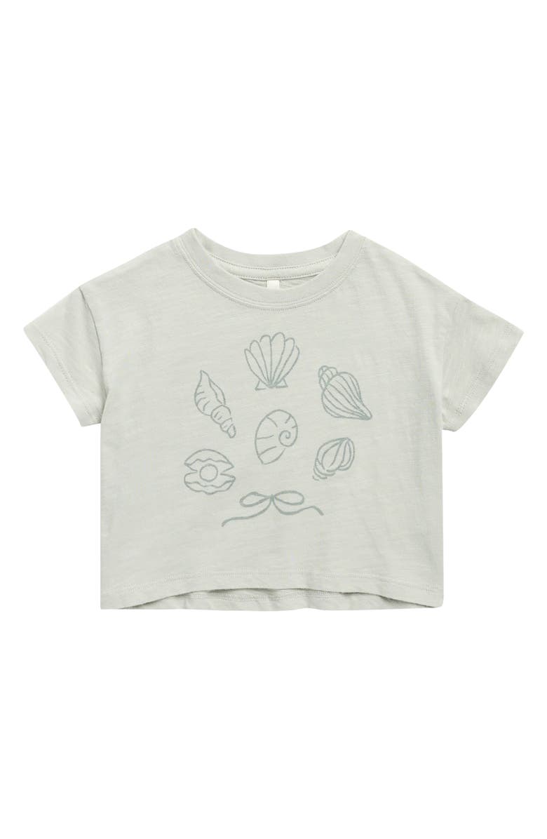 Rylee + Cru Seashells Cotton Graphic T-Shirt, Main, color, Seafoam