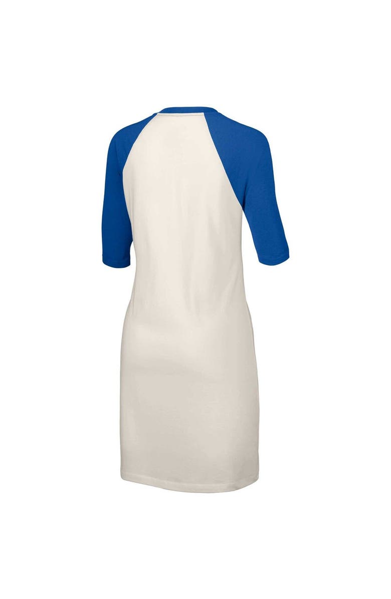 LUSSO Women's Lusso White Los Angeles Dodgers Nettie Raglan Half-Sleeve Tri-Blend T-Shirt Dress, Alternate, color,