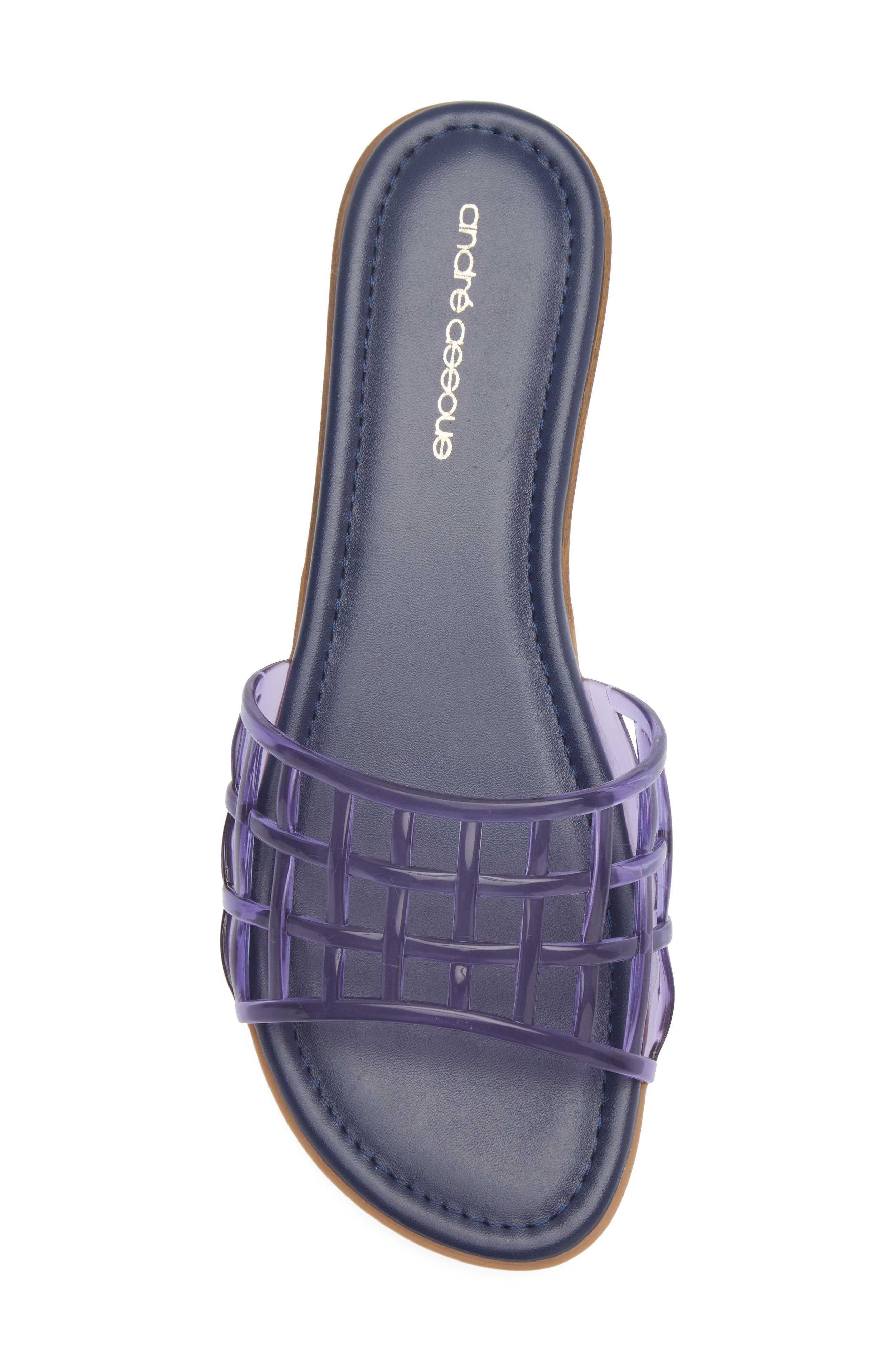 Nabil Jelly Slide Sandal, Alternate, color, NAVY