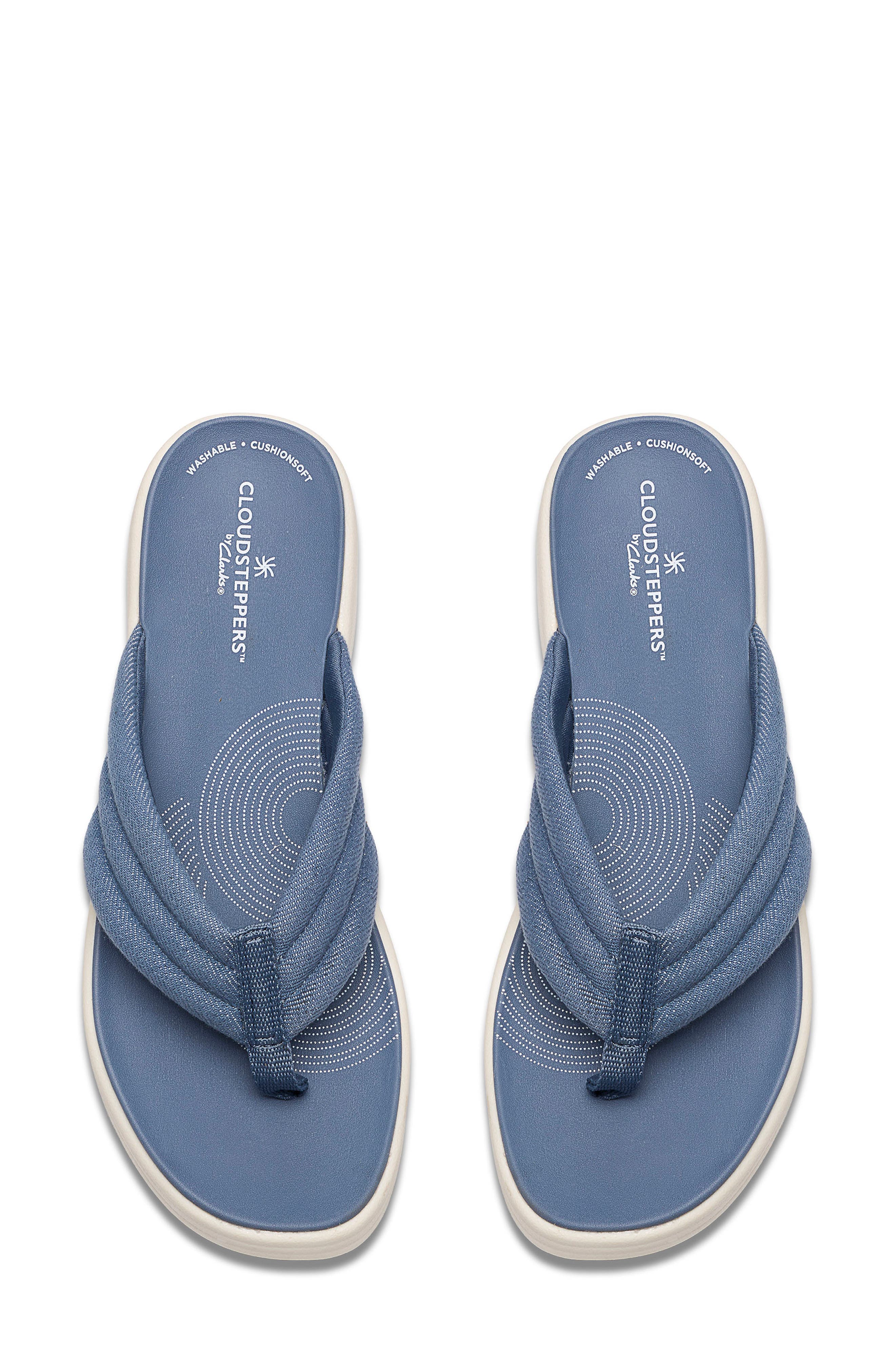 Clarks<sup>®</sup> Drift Carmen Wedge Flip Flop, Alternate, color, Blue Grey