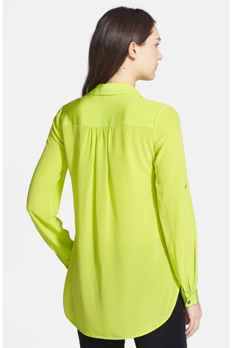 'Lorelei 2' Silk Shirt, Alternate, color, BRIGHT LIME