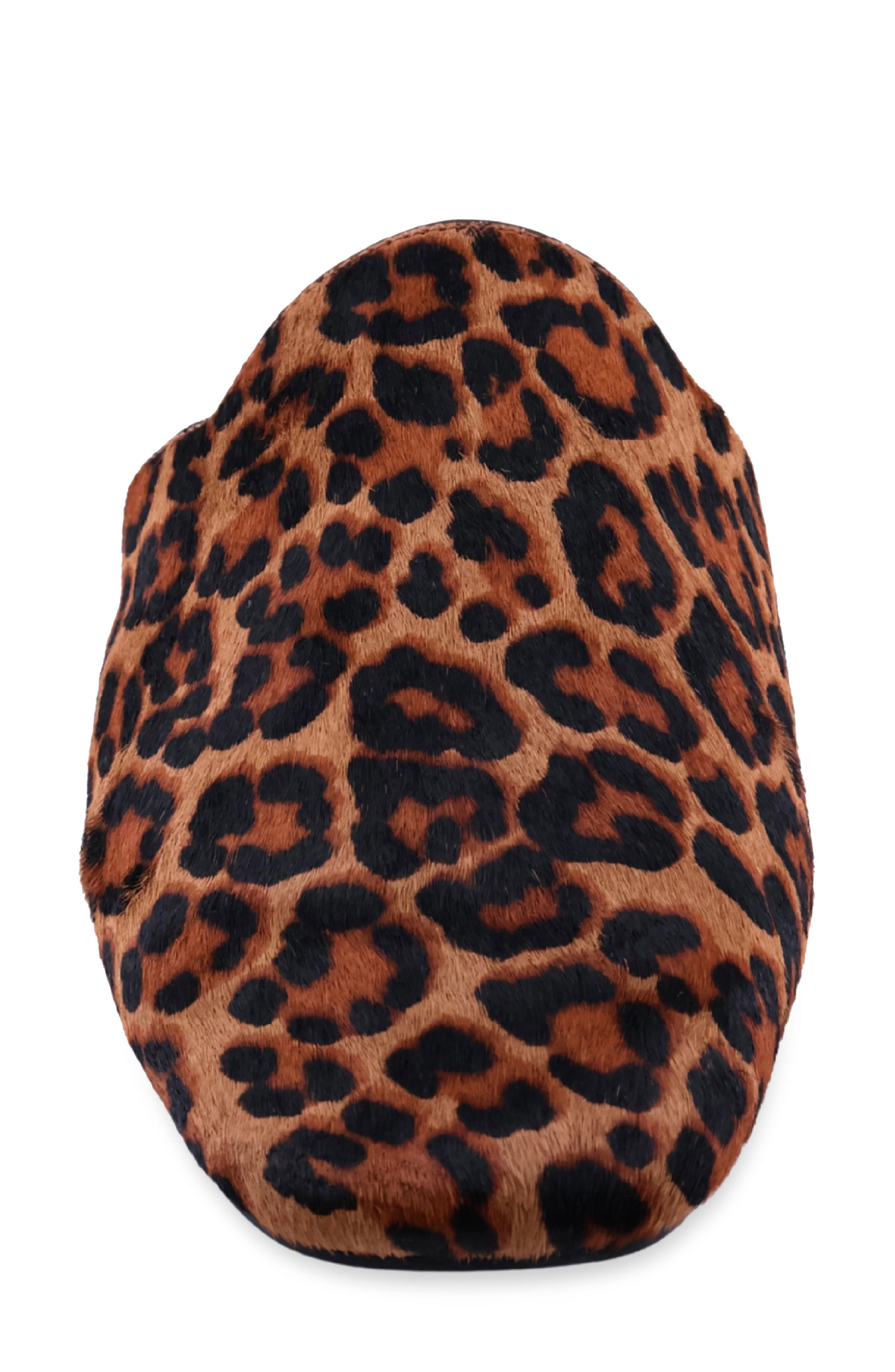 Atlas Faux Fur Flat Mule, Alternate, color, LEOPARD HAIR