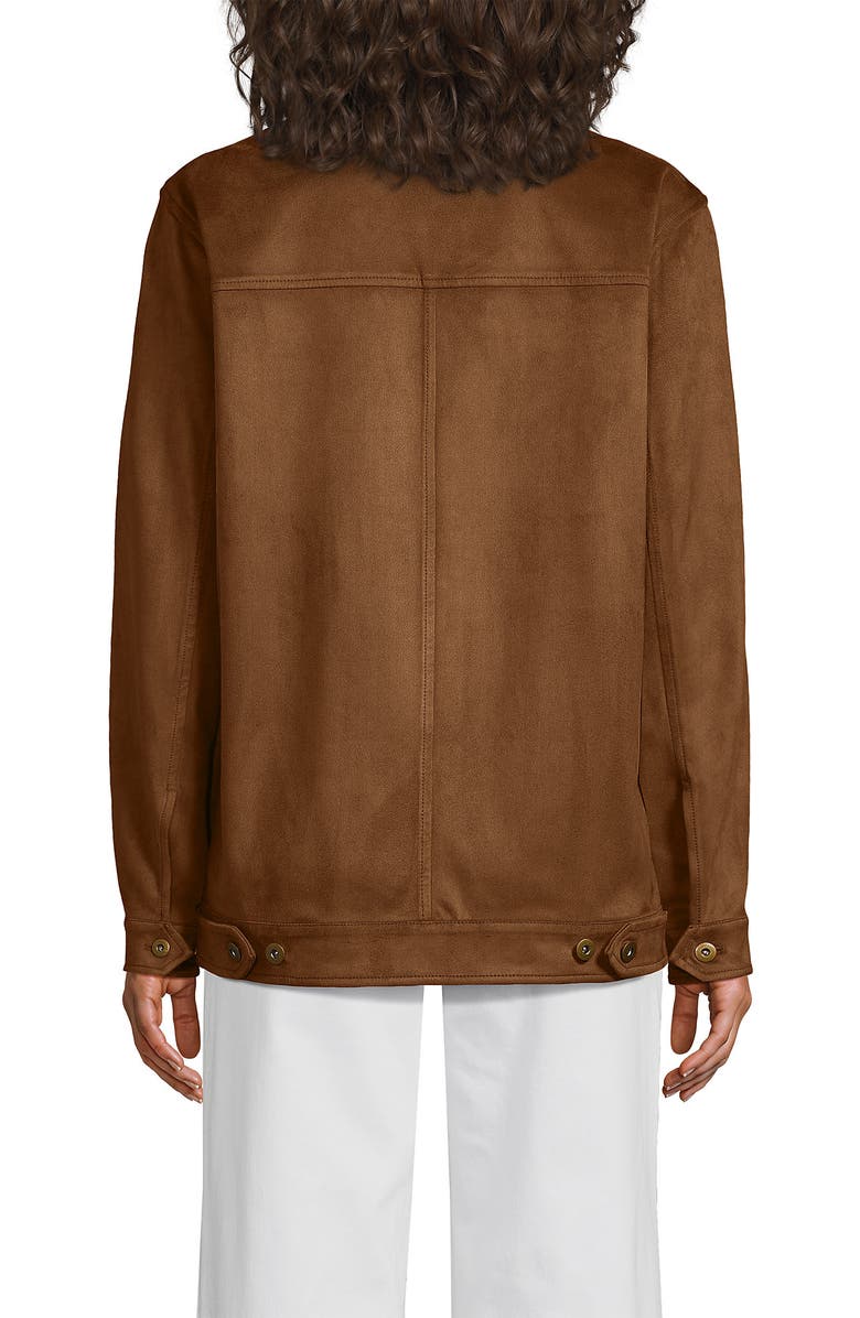 Lands' End Unisex Faux Suede Trucker Jacket, Alternate, color, 