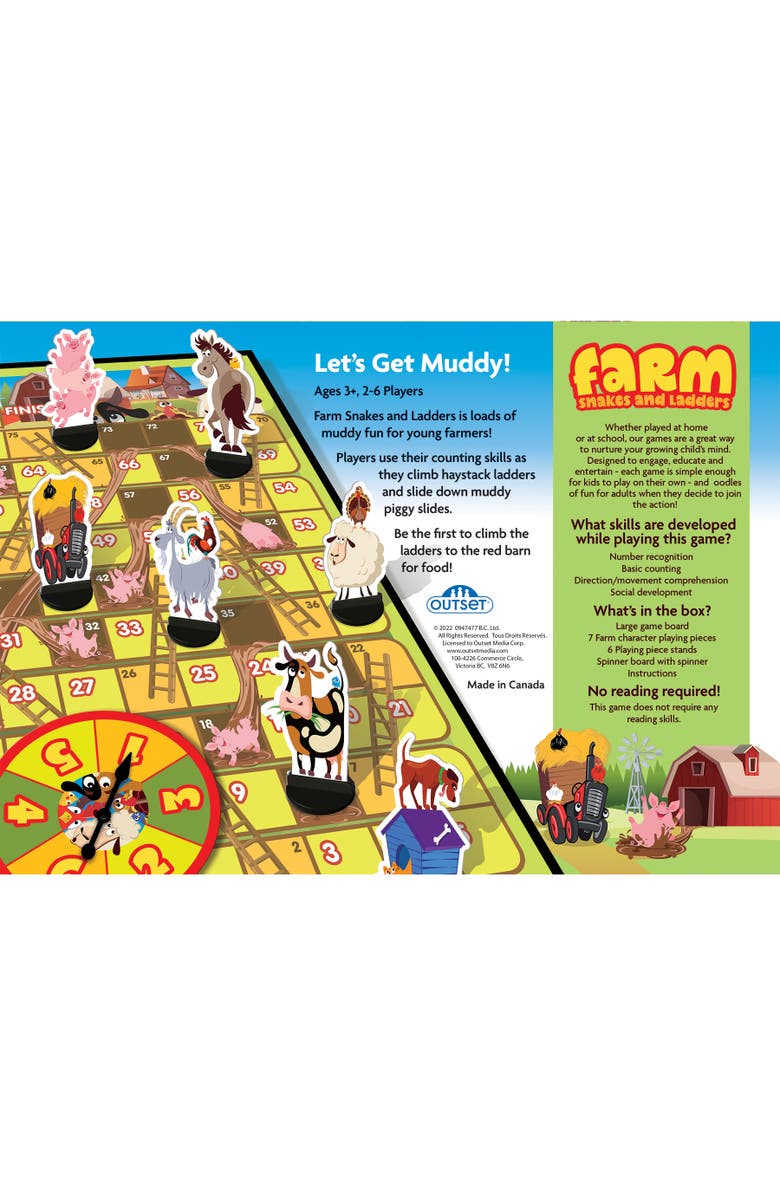 Outset Farm Snakes And Ladders Board Game, Alternate, color, Multicolored