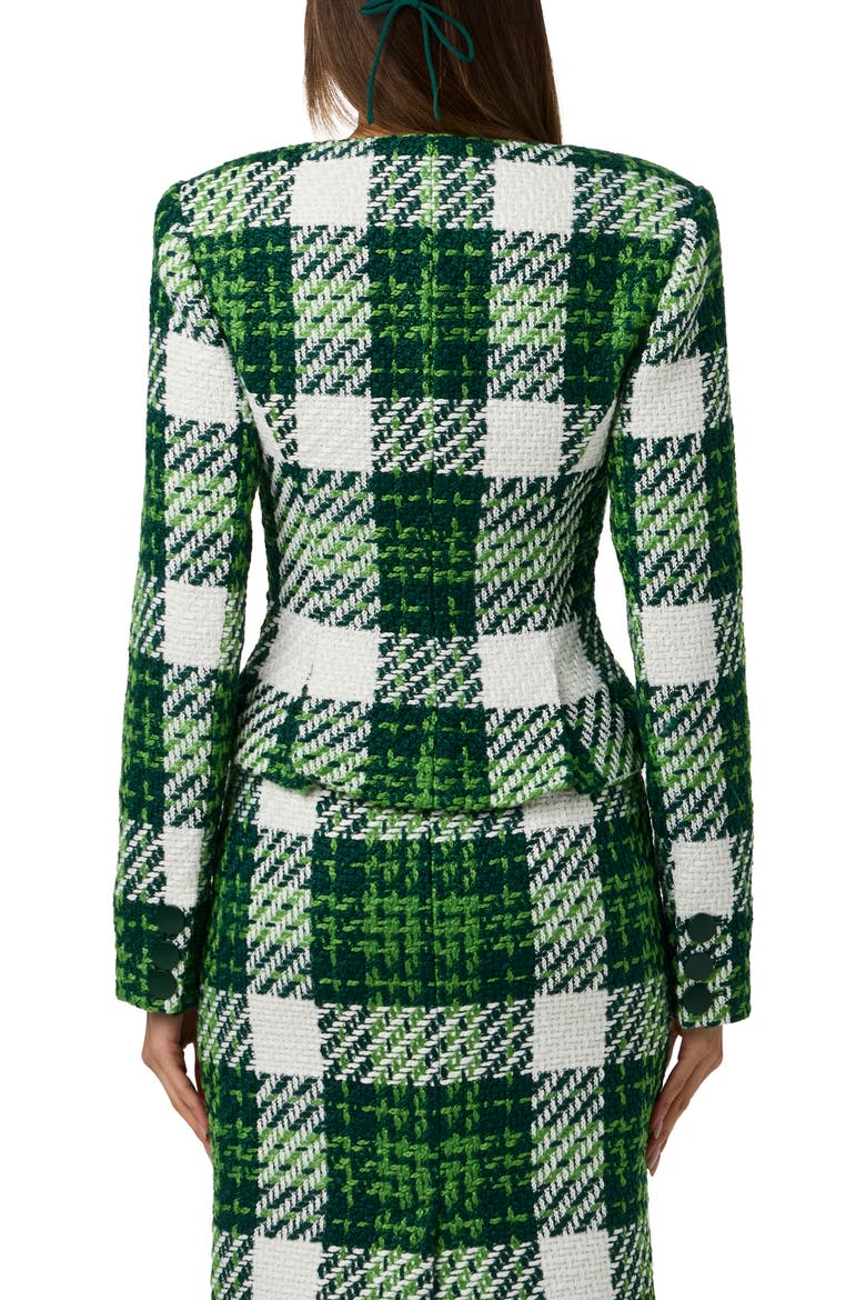 Plaid Boucle Peplum Blazer, Alternate, color, PALAZZO PLAID