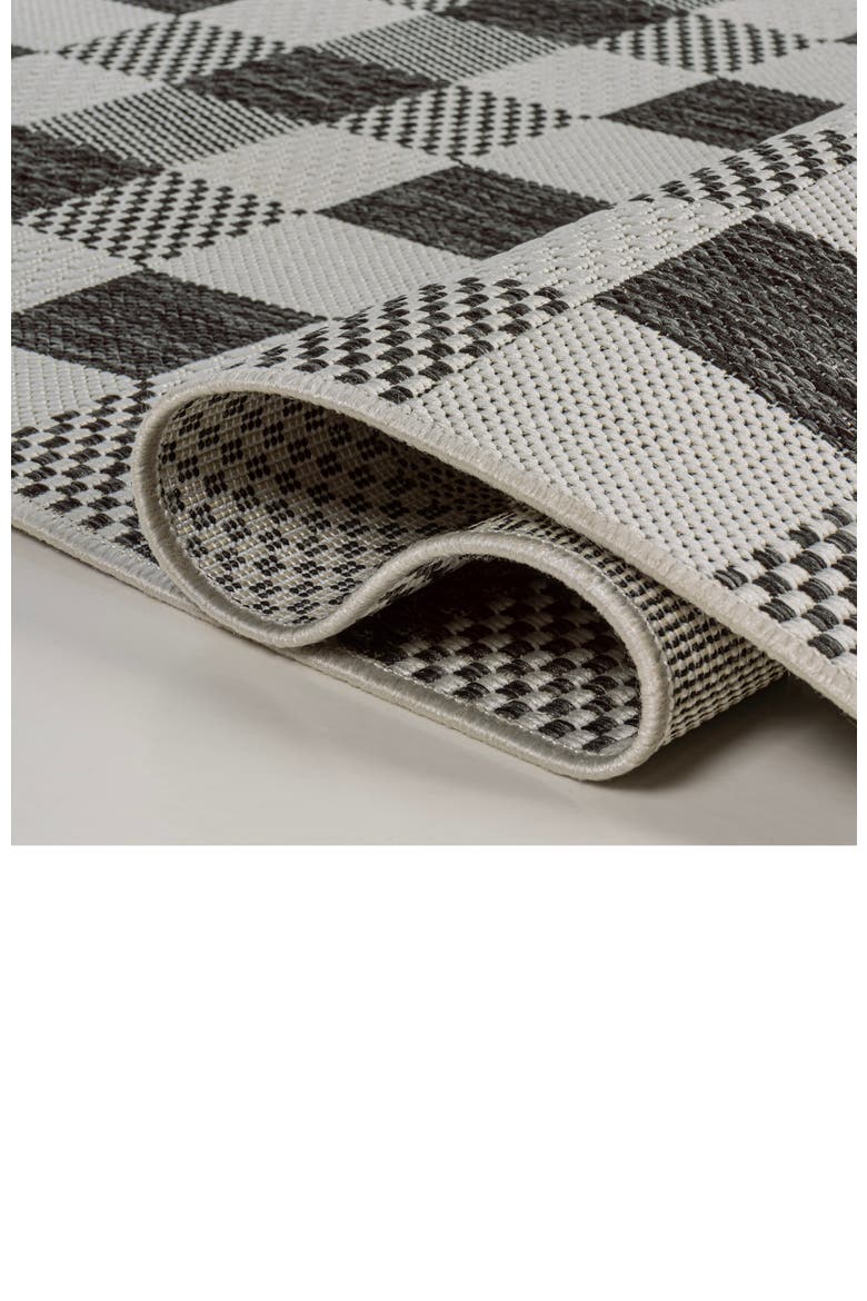 Darcy Traditional Geometric Bold Gingham Indoor/Outdoor Area Rug, Alternate, color, Black/Cream