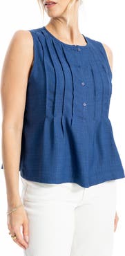 MAX STUDIO Pintuck Crinkle Sleeveless Top