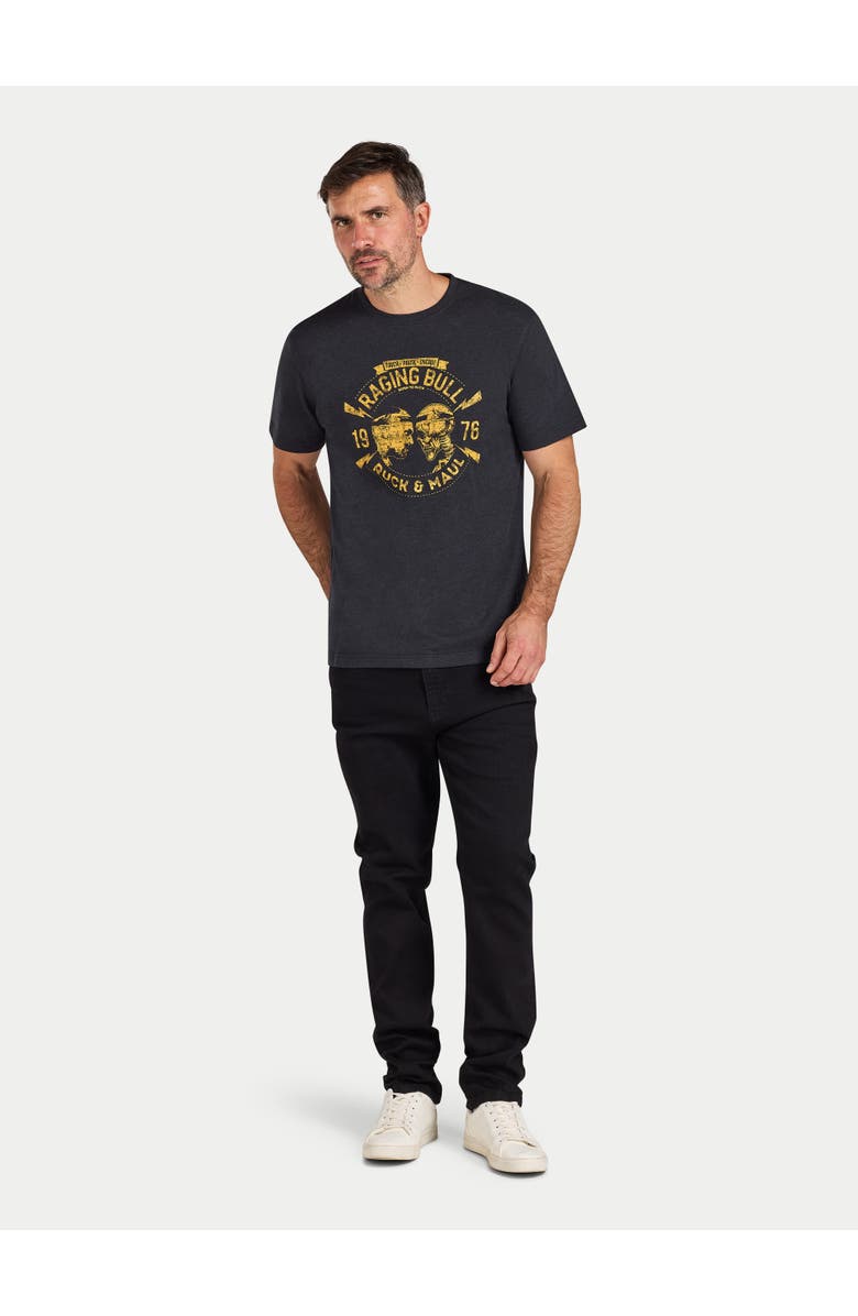 Raging Bull Ruck & Maul Print T-Shirt, Alternate, color, Black