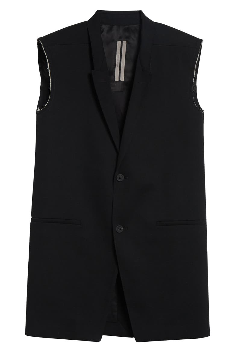 Raw Edge Wool Vest, Alternate, color, BLACK