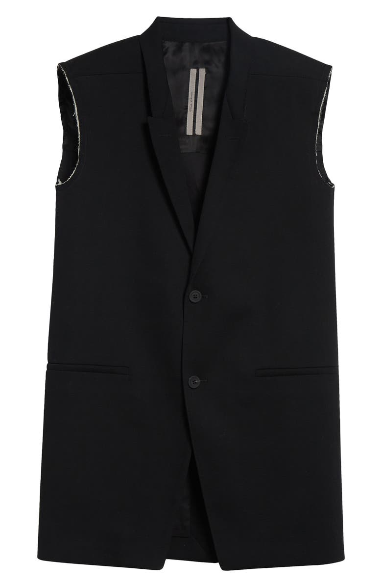 Rick Owens Raw Edge Wool Vest, Main, color, Black