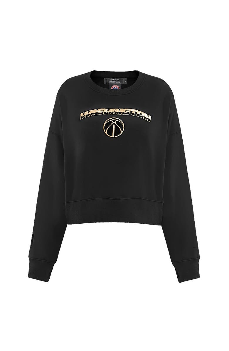 PRO STANDARD Women's Pro Standard Black Washington Wizards Glam Cropped Pullover Sweatshirt, Alternate, color, Black