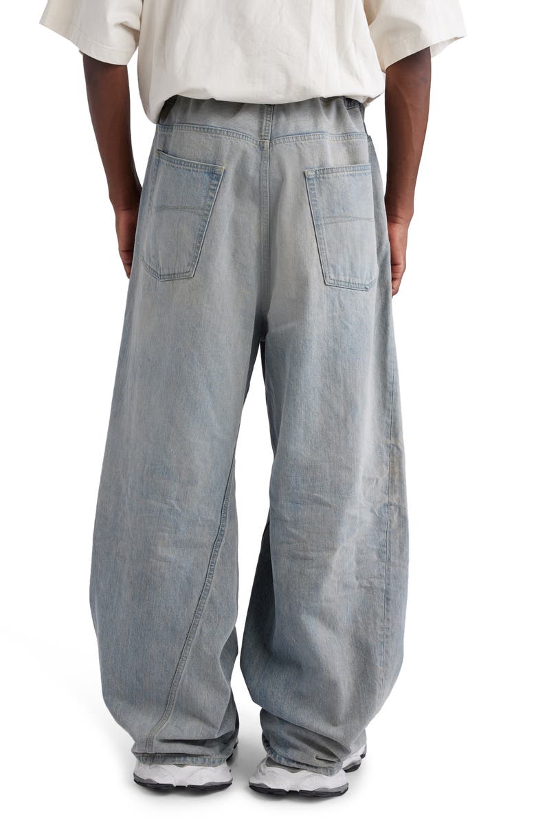 Balenciaga Twisted Seam Baggy Wide Leg Jeans, Alternate, color, 
