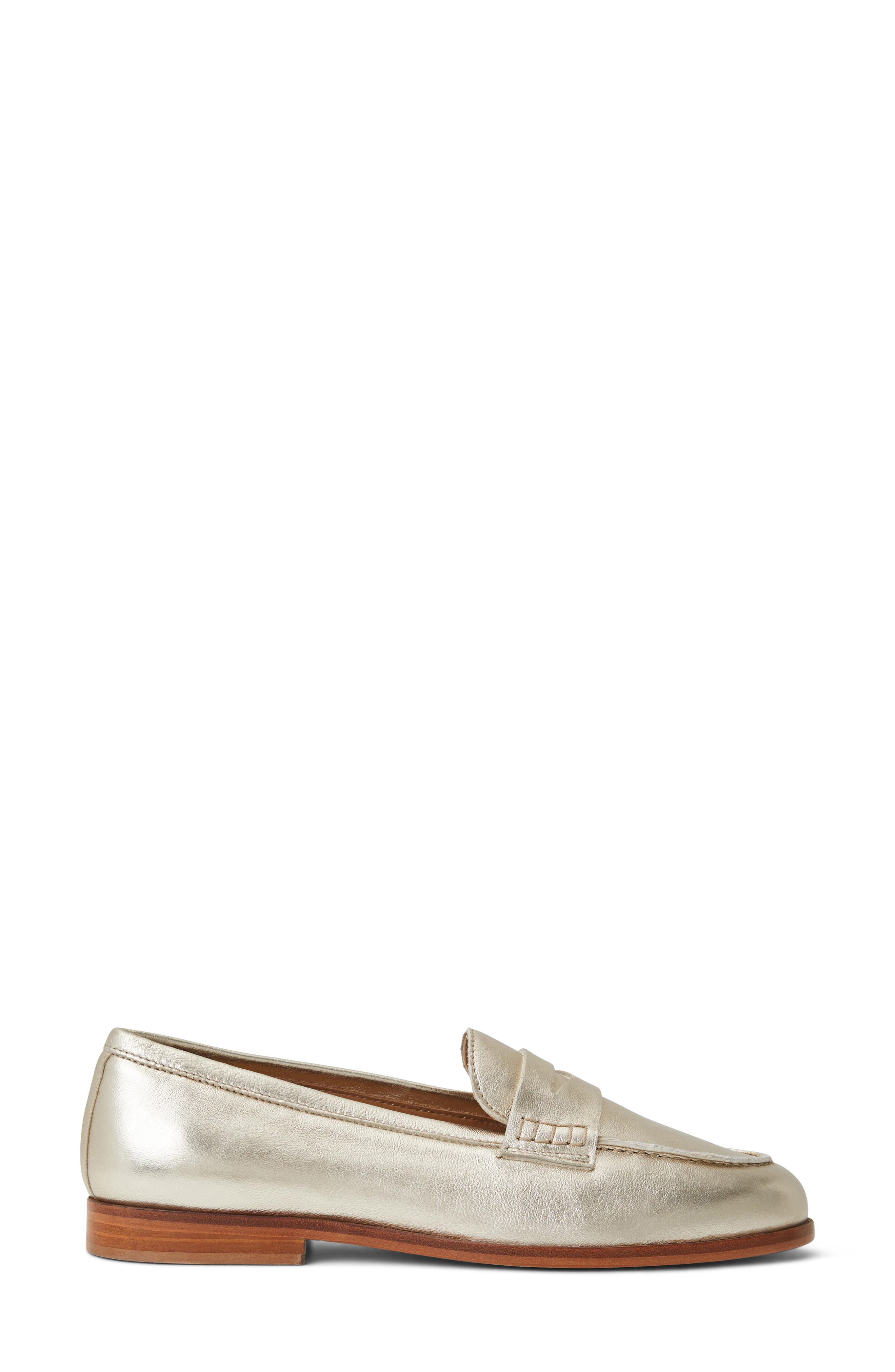 Lixia Penny Loafer, Alternate, color, GOLD METALLIC