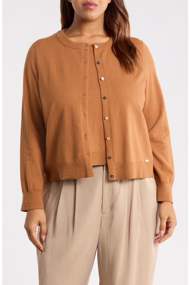 Front Button Cardigan, Main, color, TOFFEE
