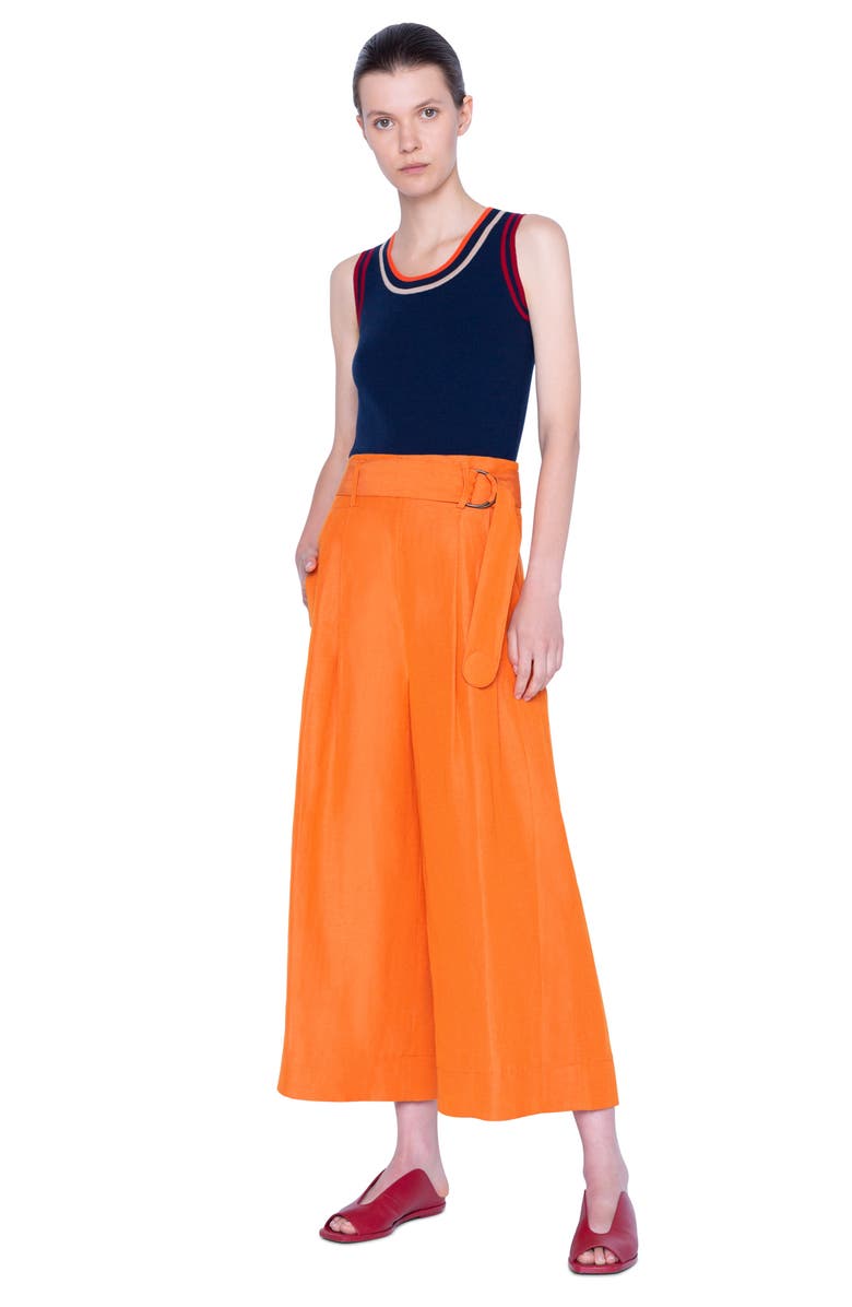 Akris punto Stripe Ribbed Stretch Merino Wool Tank, Alternate, color,