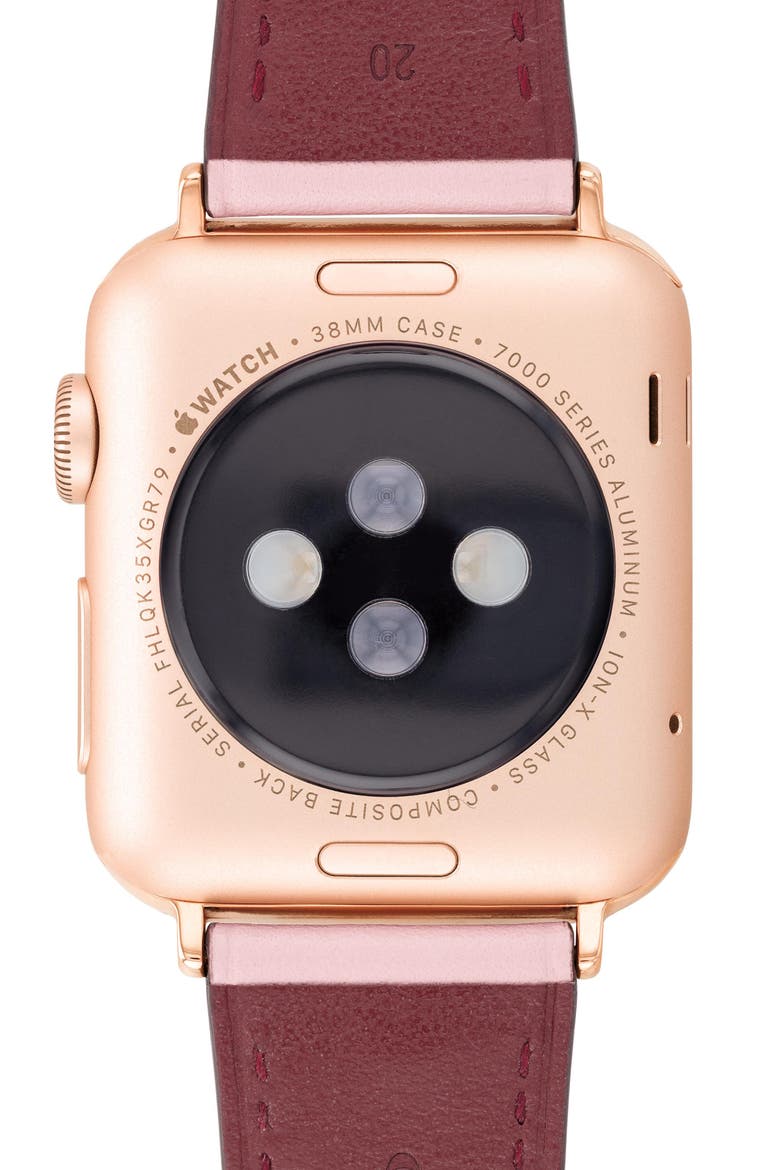 Leather Apple Watch® Watchband, Alternate, color, BLUSH