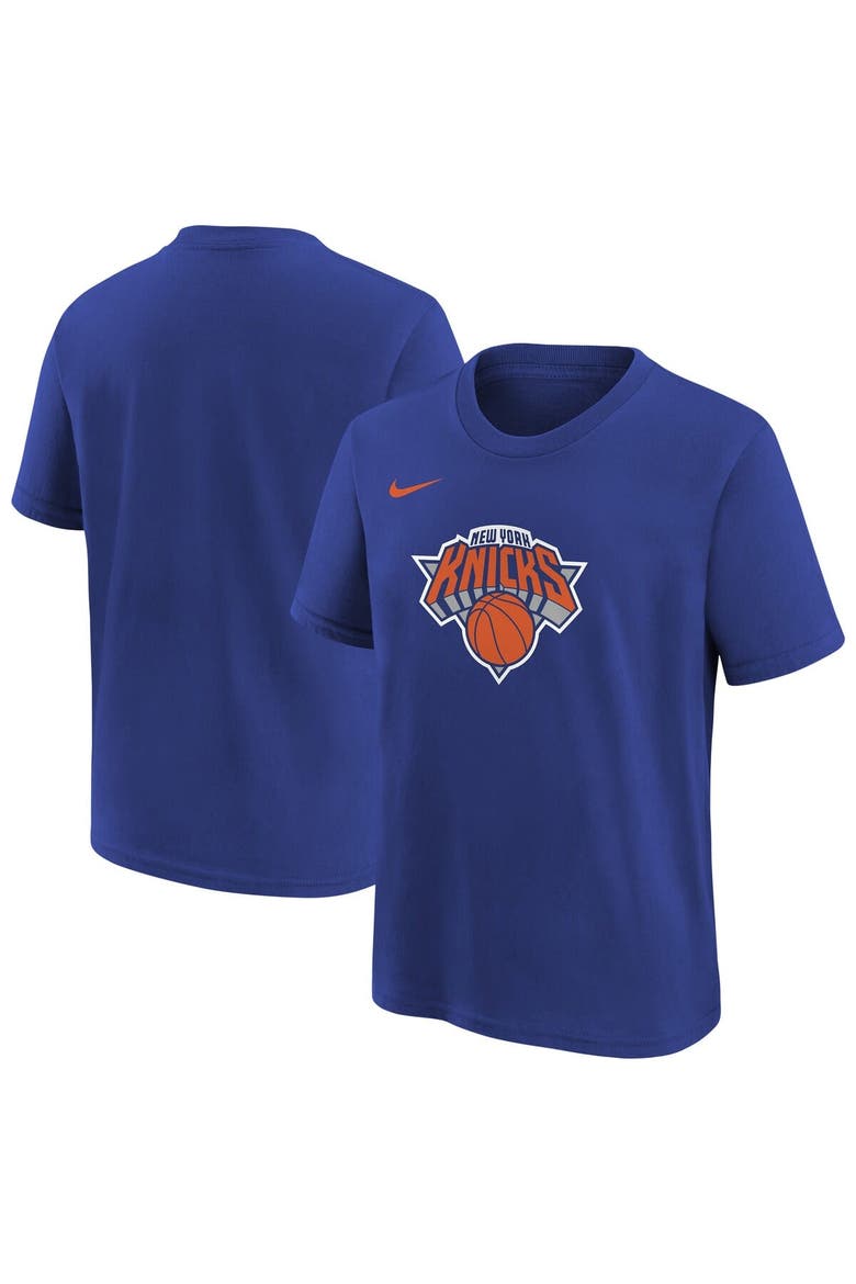 Youth Nike  Blue New York Knicks Team Essential Logo T-Shirt, Main, color, Blue