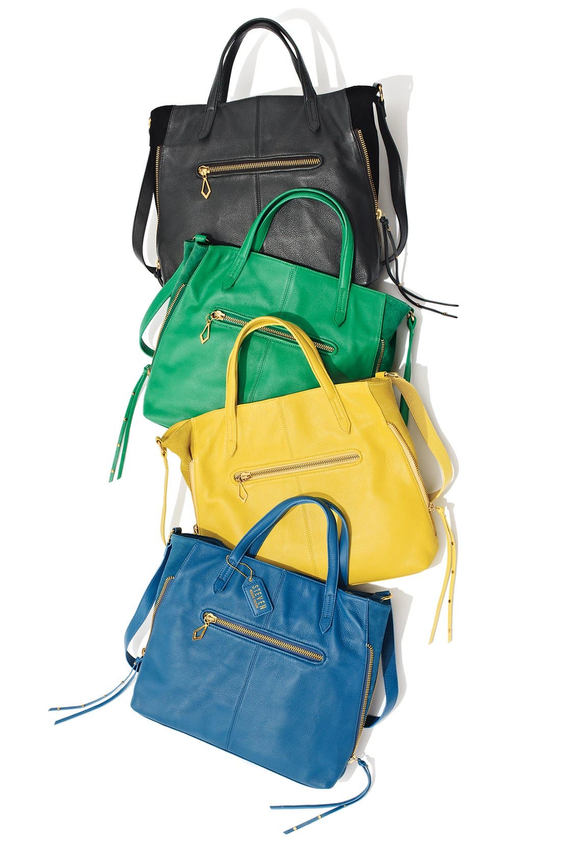 STEVEN by Steve Madden 'Prague' Leather Tote, Alternate, color, 