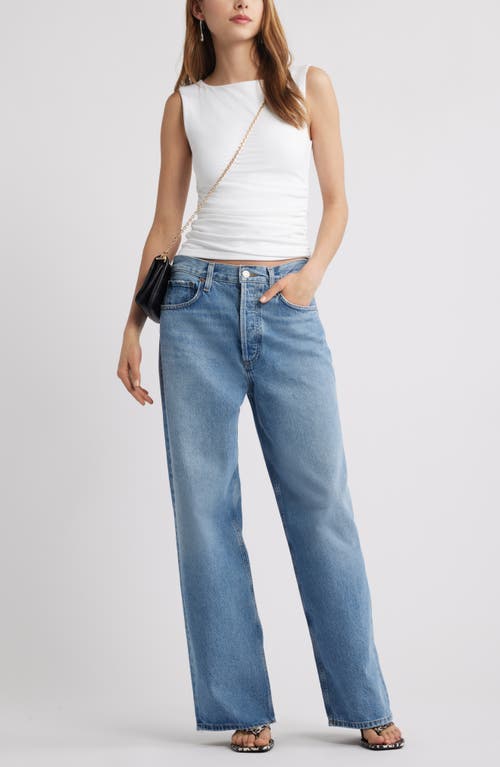 Open Edit Boat Neck Sleeveless Top In White