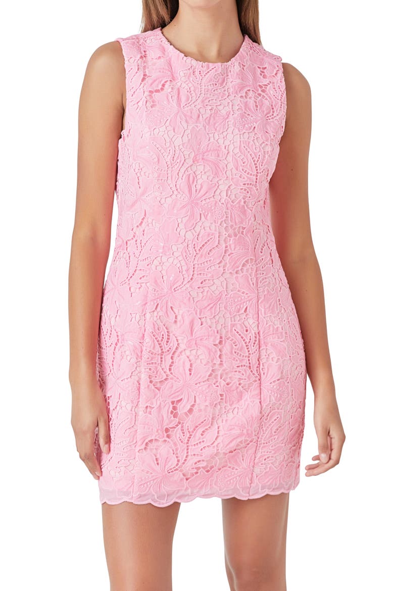 Sequin Lace Minidress, Alternate, color, PINK