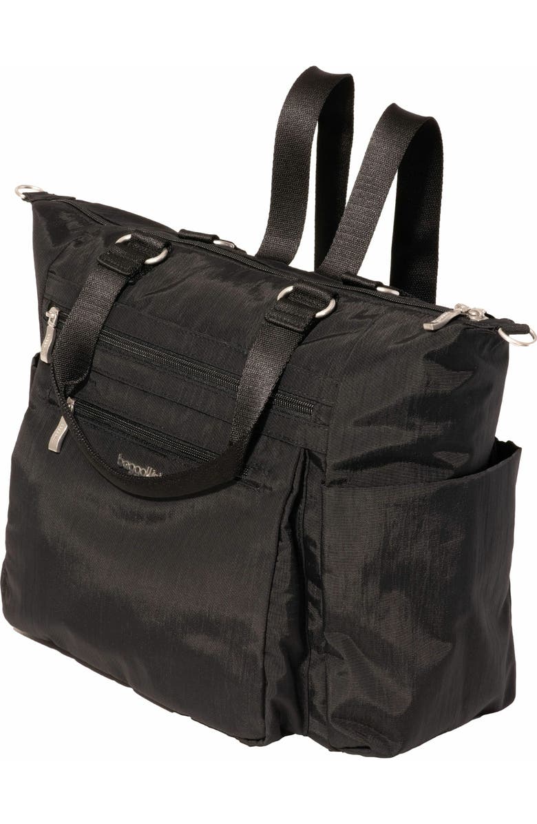 BAGGALLINI Trifecta Convertible Backpack with RFID Wristlet, Alternate, color, Black