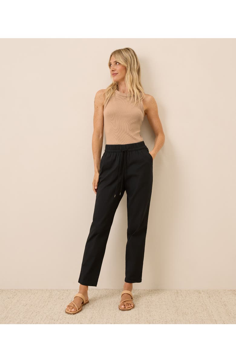 Pact Organic Cotton Daily Twill Drawstring Pant, Alternate, color, Black