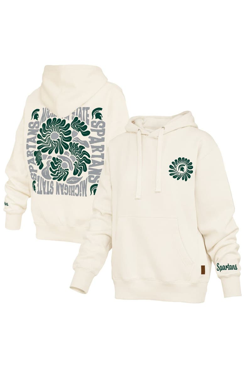 Women's Pressbox  Cream Michigan State Spartans Elena Janise Hoodie, Main, color, Cream