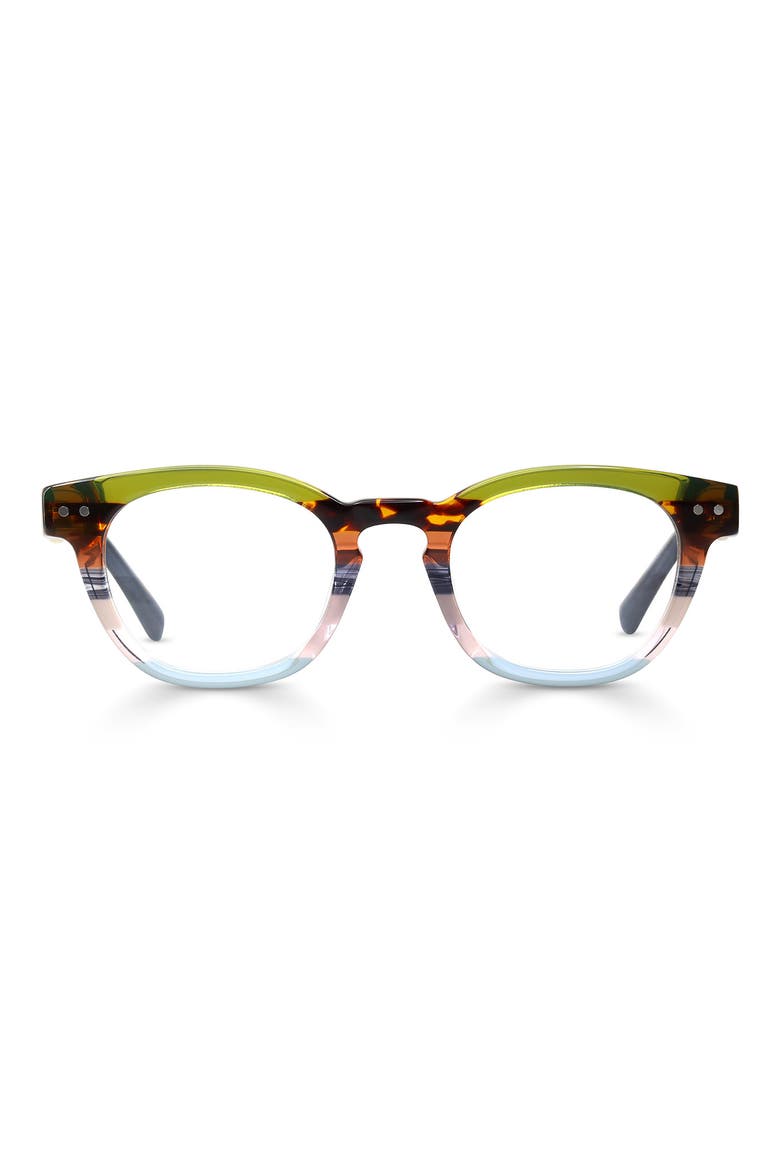 Waylaid 45mm Round Reading Glasses, Main, color, EARTH TONE FRONT STRIPE