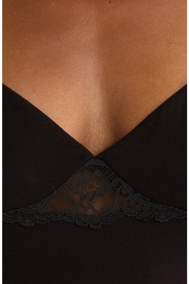 Lace Trim Jersey Chemise, Alternate, color, NORA LACE