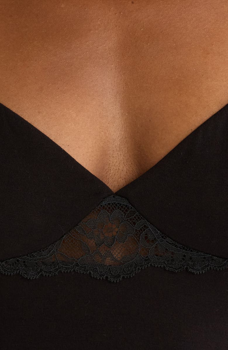 Hunkemöller Lace Trim Jersey Chemise, Alternate, color, Nora Lace