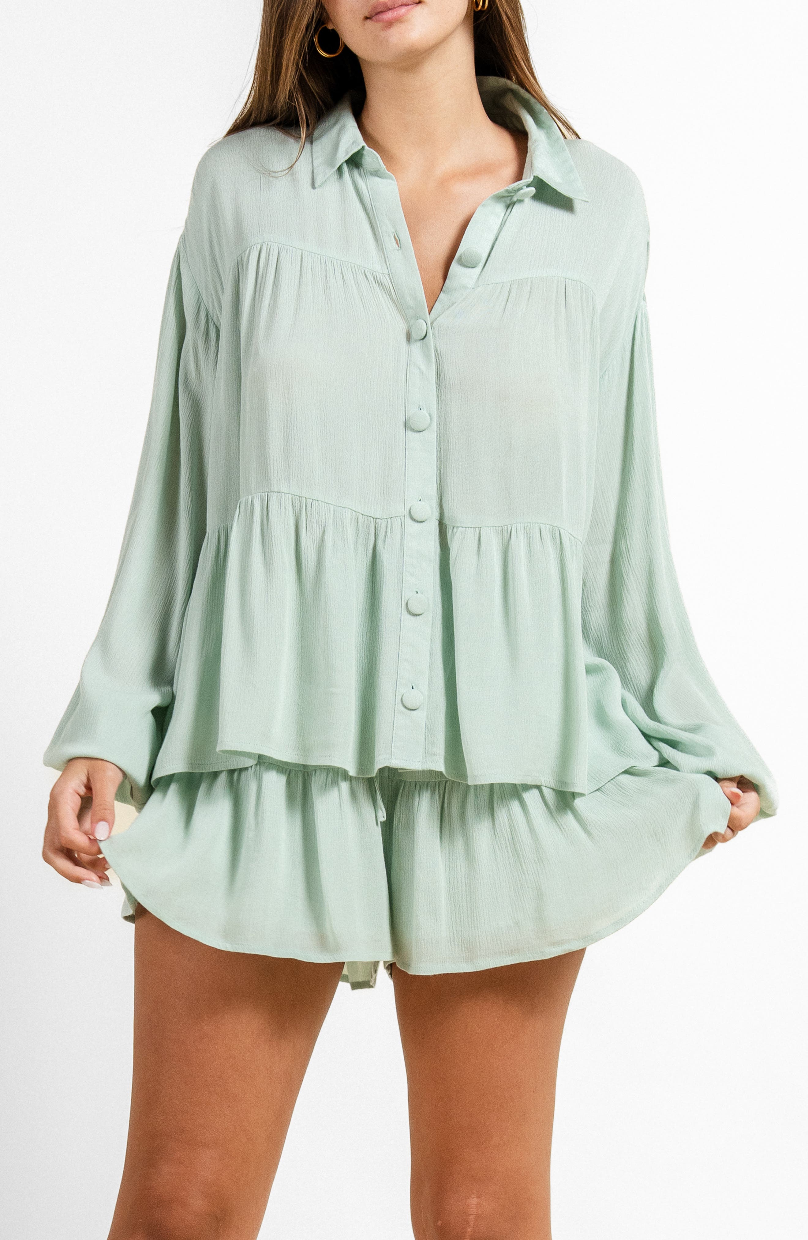 Beivy Tiered Button-Up Shirt