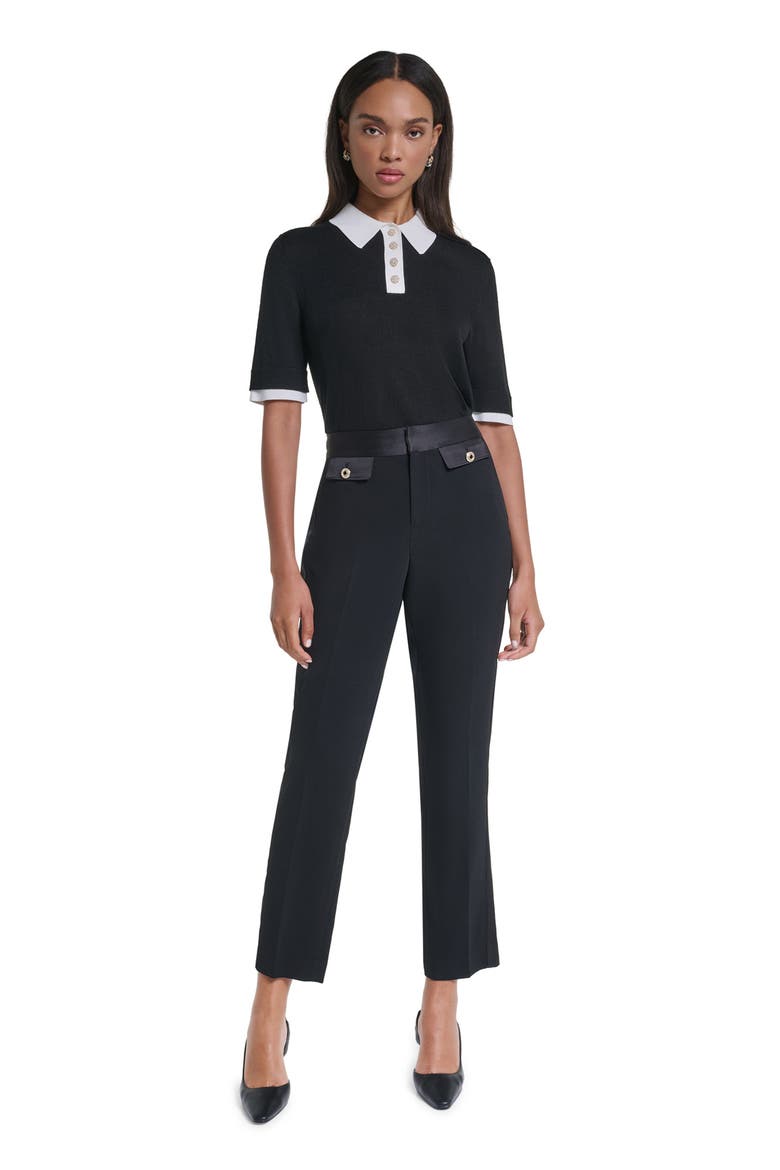Straight Leg Trousers, Alternate, color, BLACK